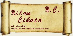 Milan Cikota vizit kartica